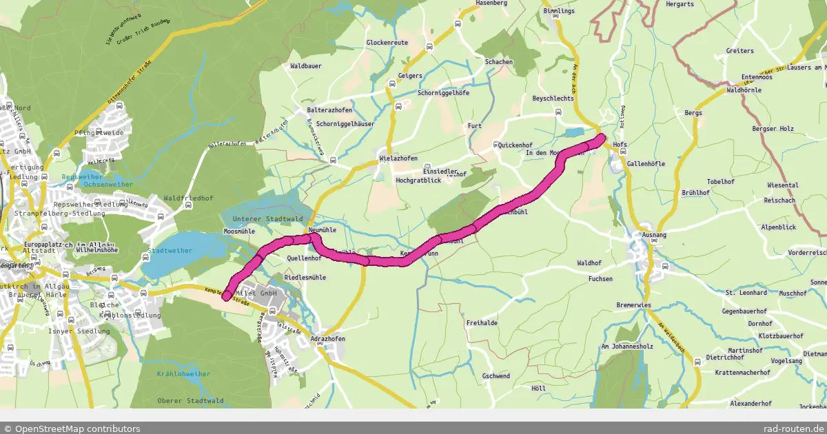 Radroute Leutkirch im Allgäu – Leutkirch im Allgäu – Fernradroute auf Rad-Routen.de