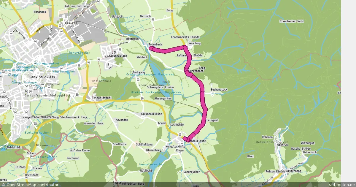 Radroute Isny im Allgäu – Isny im Allgäu – Fernradroute auf Rad-Routen.de