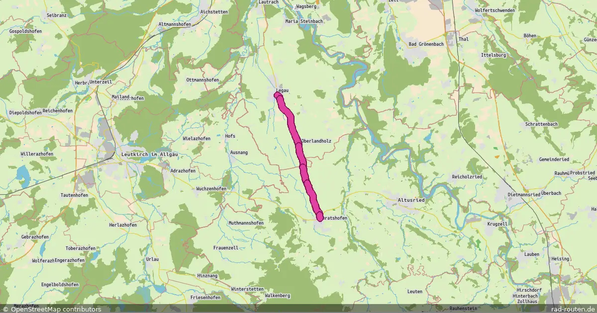 Radroute Legau – Altusried – Fernradroute auf Rad-Routen.de