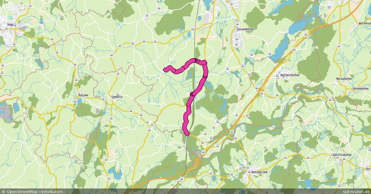 Radroute Kißlegg – Kißlegg – Fernradroute auf Rad-Routen.de