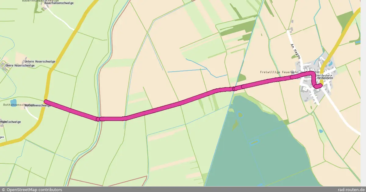 Radroute Rettingen Nord/Abzweig – Heißesheim – Fernradroute auf Rad-Routen.de