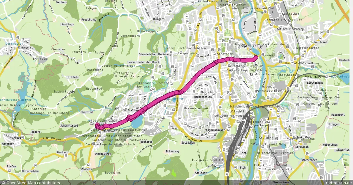 Radroute Kempten (Allgäu) – Kempten (Allgäu) – Fernradroute auf Rad-Routen.de