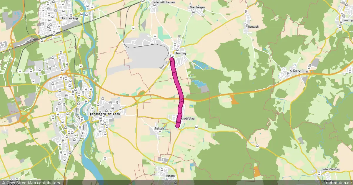 Radroute Penzing – Schwifting – Fernradroute auf Rad-Routen.de