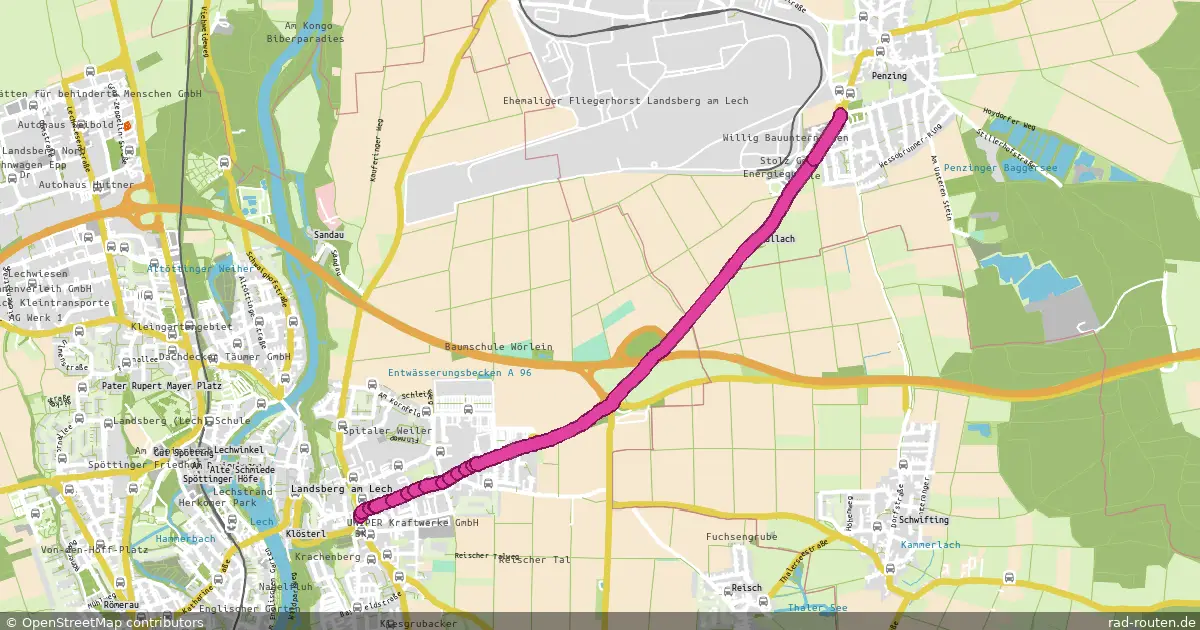 Radroute Penzing – LL Kreisel Münchener Straße – Fernradroute auf Rad-Routen.de