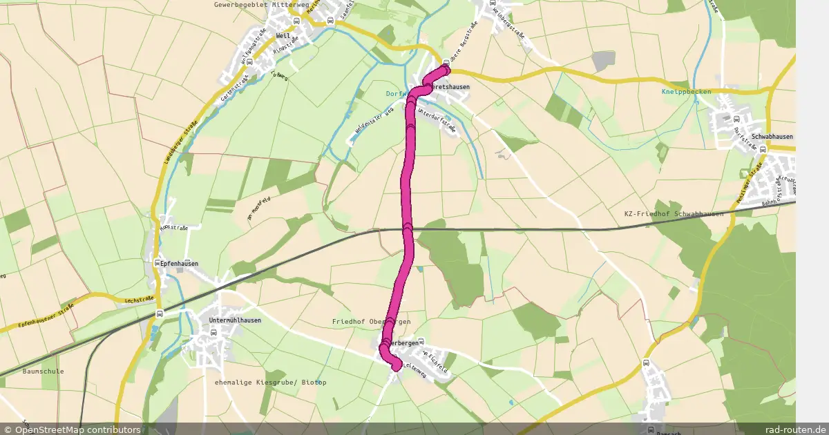 Radroute Geretshausen – Oberbergen – Fernradroute auf Rad-Routen.de