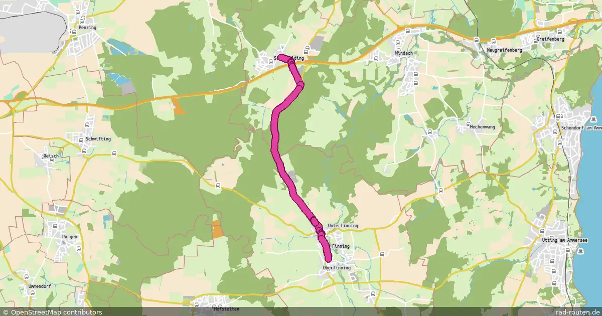 Radroute Schöffelding – Finning – Fernradroute auf Rad-Routen.de