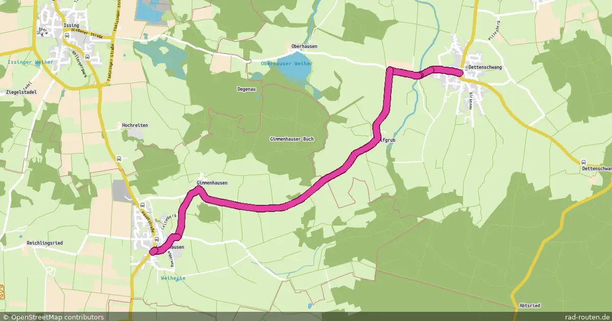 Radroute Dettenschwang – Ludenhausen – Fernradroute auf Rad-Routen.de