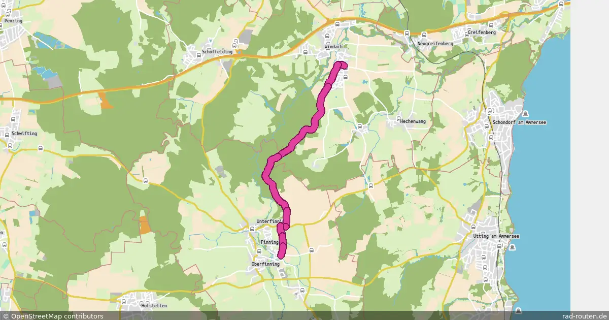 Radroute Windach – Finning – Fernradroute auf Rad-Routen.de