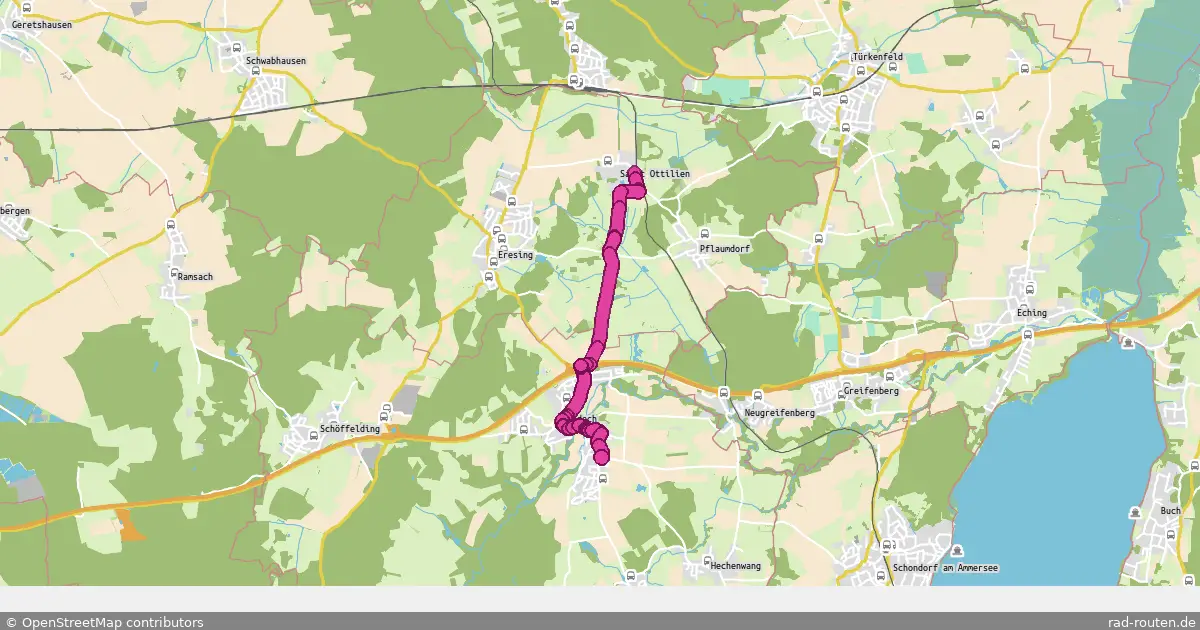 Radroute Sankt Ottilien – Windach – Fernradroute auf Rad-Routen.de