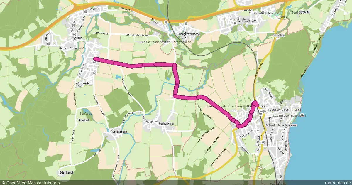 Radroute Windach – Schondorf – Fernradroute auf Rad-Routen.de