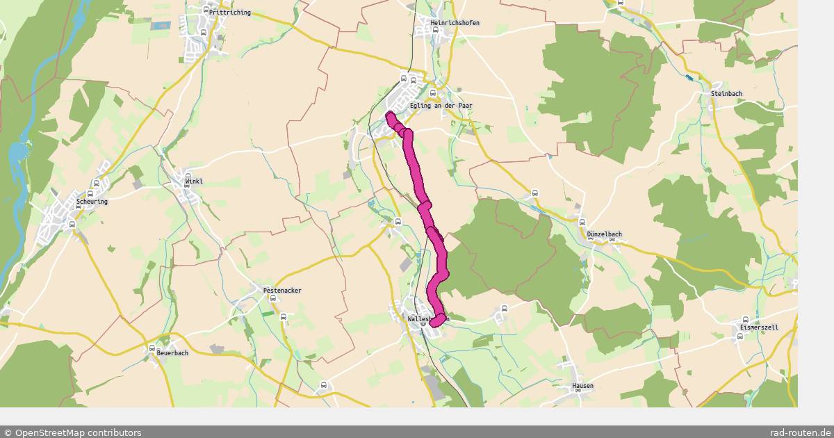 Radroute Egling a. d. Paar – Walleshausen – Fernradroute auf Rad-Routen.de