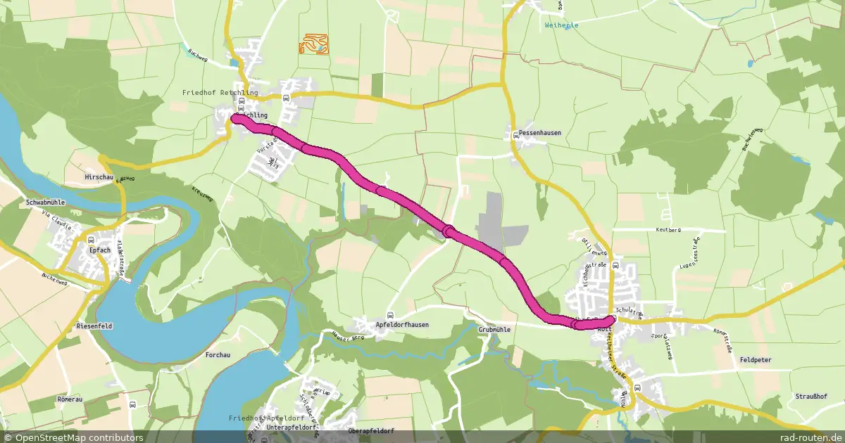 Radroute Reichling – Rott – Fernradroute auf Rad-Routen.de