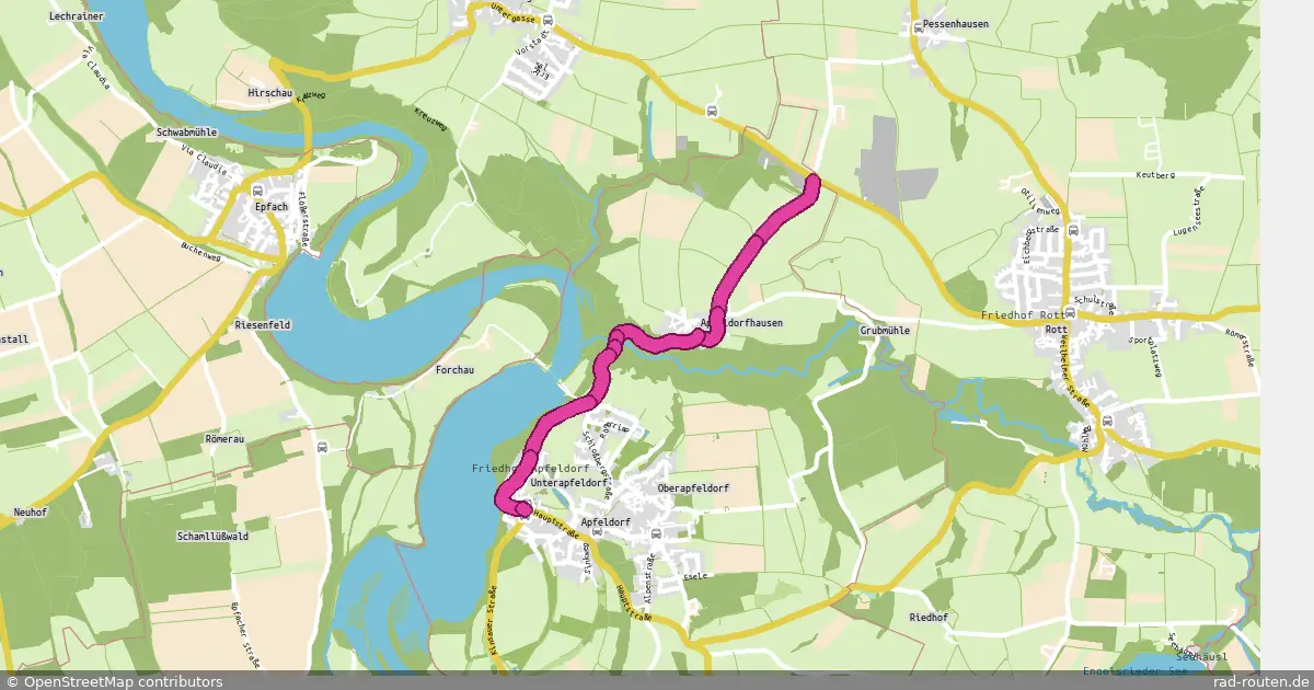 Radroute Kreisel Reichling/Rott – Apfeldorf – Fernradroute auf Rad-Routen.de