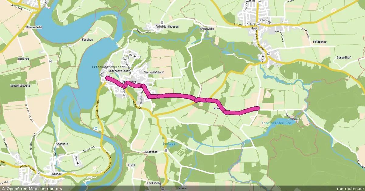 Radroute Apfeldorf – Engelsrieder See