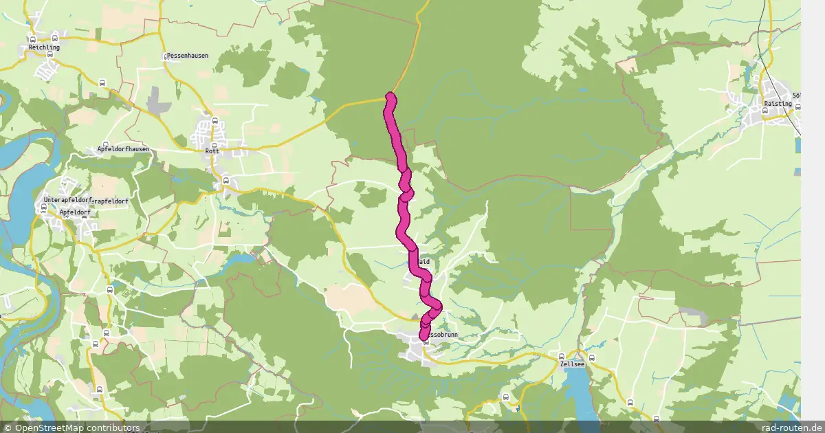 Radroute Abzweig Rott/Dettenschwang – Wessobrunn – Fernradroute auf Rad-Routen.de