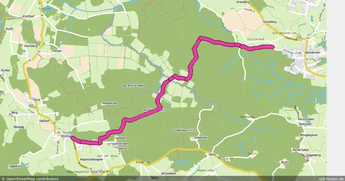 Radroute Birkland – Wessobrunn-West – Fernradroute auf Rad-Routen.de