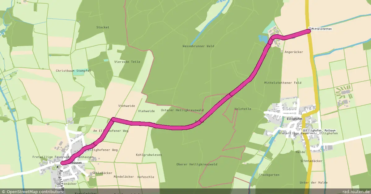 Radroute Emmenhausen – Mittelstetten – Fernradroute auf Rad-Routen.de