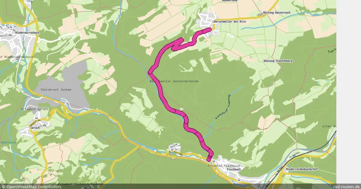 Radroute Fischbach – Berschweiler bei Kirn – Fernradroute auf Rad-Routen.de