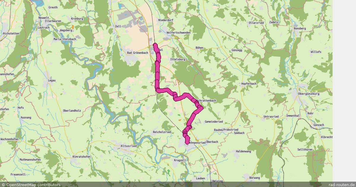 Radroute Wolfertschwenden – Dietmannsried – Fernradroute auf Rad-Routen.de