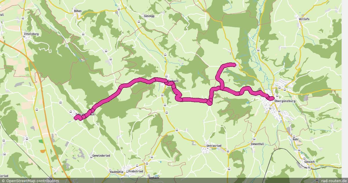 Radroute Obergünzburg – Obergünzburg – Fernradroute auf Rad-Routen.de