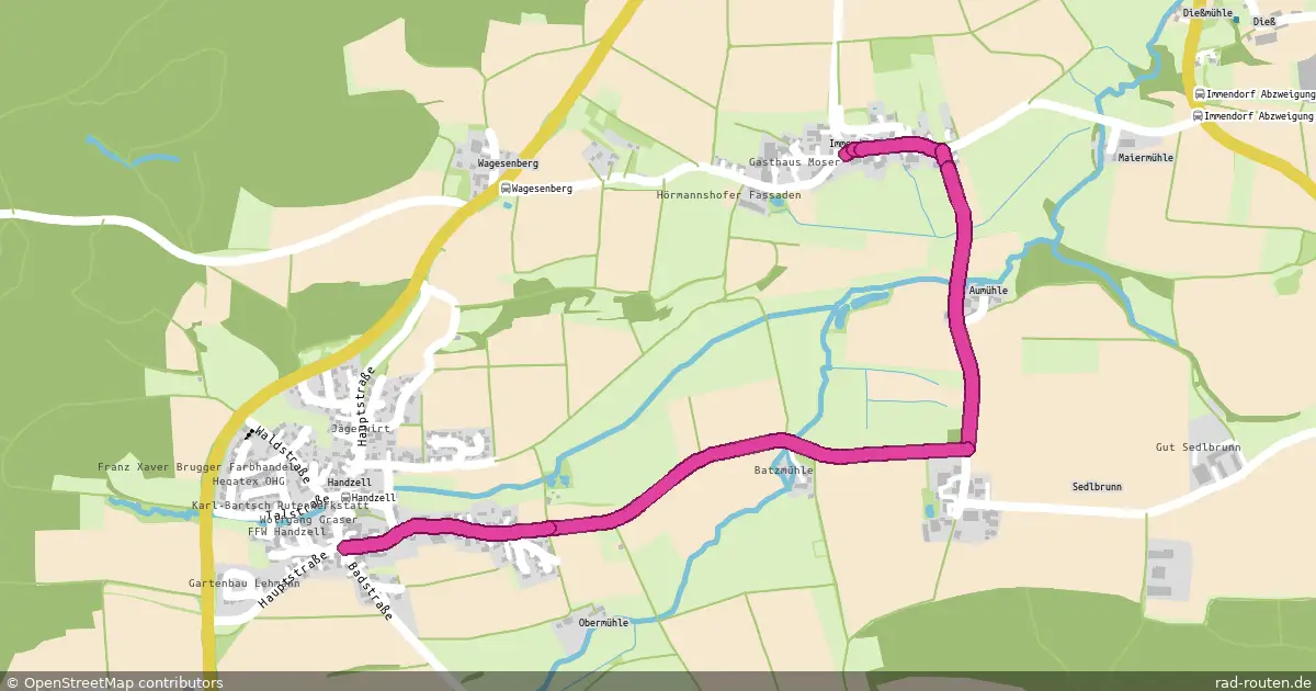 Radroute Immendorf – Handzell – Fernradroute auf Rad-Routen.de
