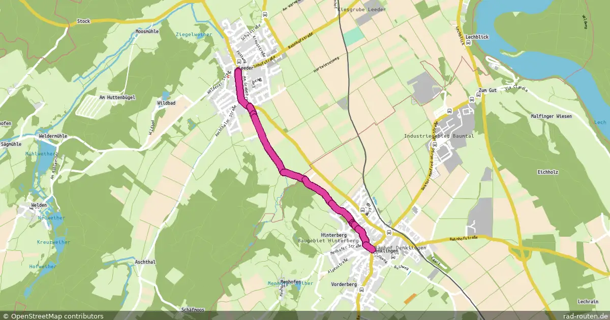 Radroute Leeder – Denklingen – Fernradroute auf Rad-Routen.de