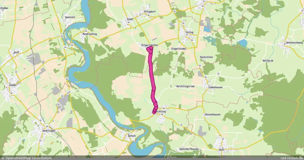 Radroute Vilgertshofen – Reichling – Fernradroute auf Rad-Routen.de