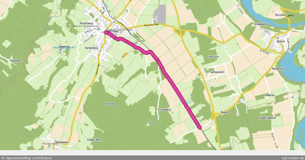 Radroute Denklingen – Anschluss Radroute Epfach/Dienhausen – Fernradroute auf Rad-Routen.de