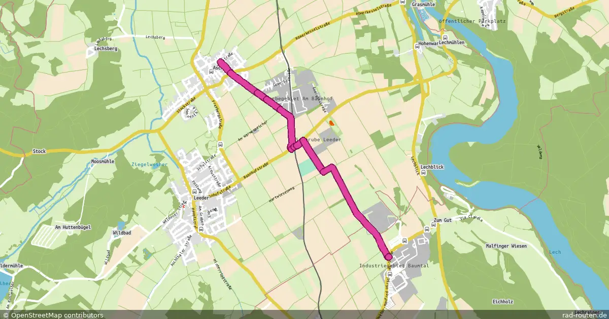Radroute Asch – Industriegebiet Baumtal – Fernradroute auf Rad-Routen.de