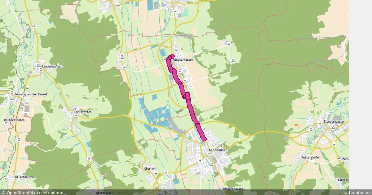 Radroute Münsterhausen – Thannhausen – Fernradroute auf Rad-Routen.de