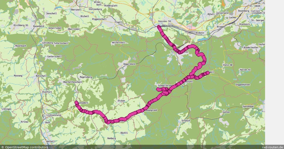 Radroute Gossau (SG) – Neckertal – Fernradroute auf Rad-Routen.de
