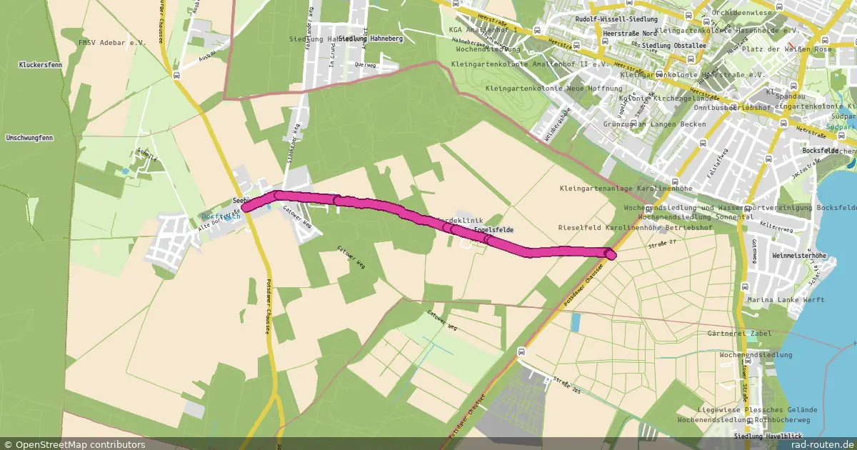 Radroute Seeburg (Knotenpunkt 63) – Berlin-Spandau – Fernradroute auf Rad-Routen.de