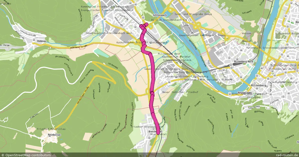 Radroute Kleinheubach – Breitendiel – Fernradroute auf Rad-Routen.de