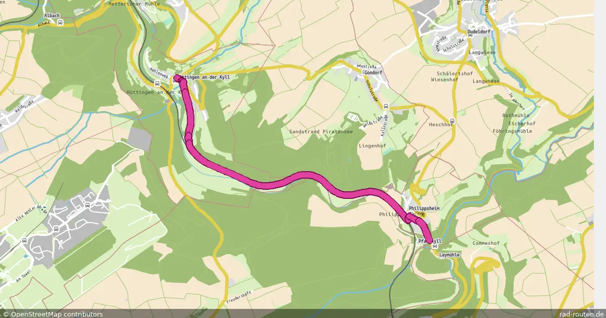 Radroute Hüttingen an der Kyll – Philippsheim – Fernradroute auf Rad-Routen.de