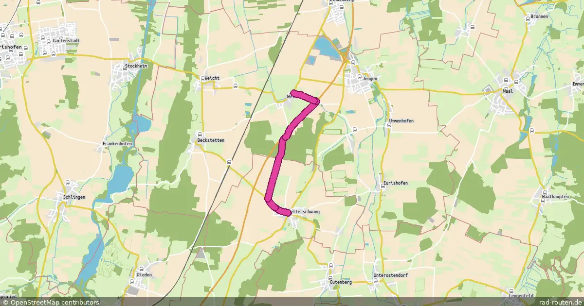 Radroute Weinhausen – Ketterschwang – Fernradroute auf Rad-Routen.de