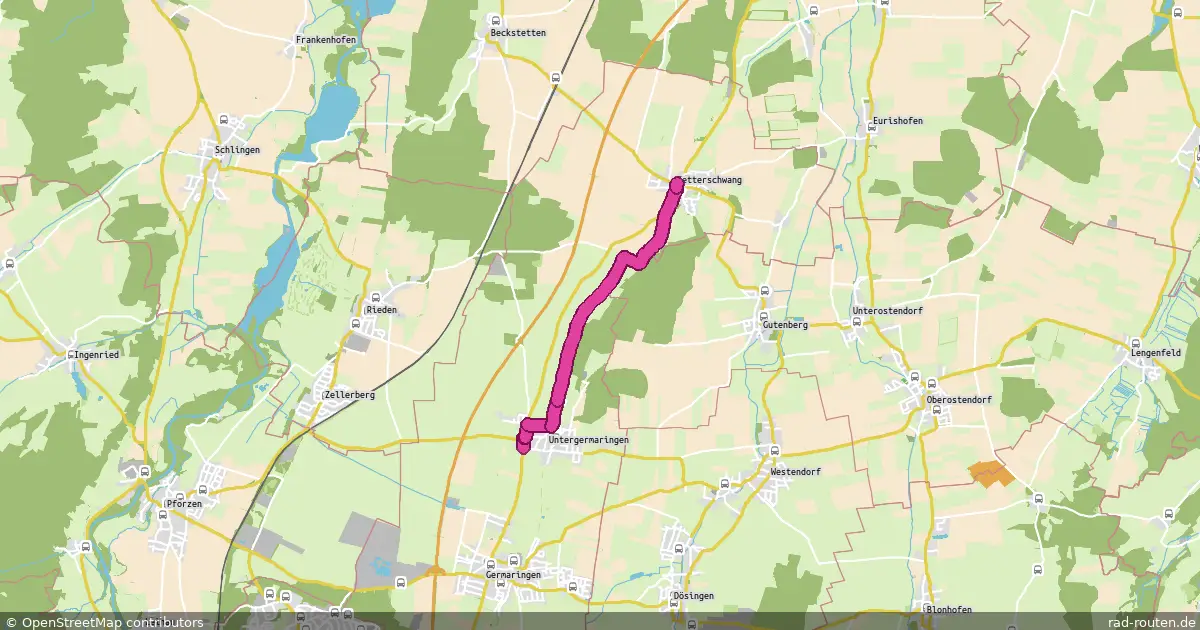 Radroute Ketterschwang – Untergermaringen – Fernradroute auf Rad-Routen.de
