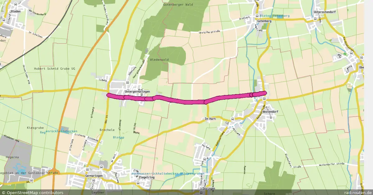 Radroute Untergermaringen – Westendorf – Fernradroute auf Rad-Routen.de