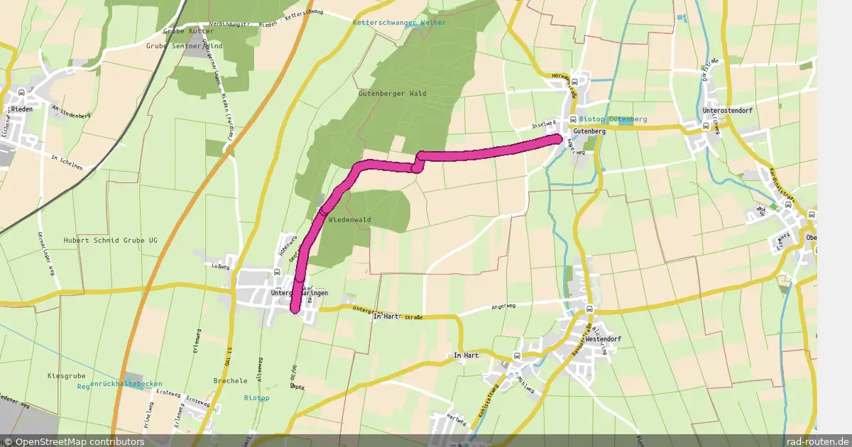 Radroute Untergermaringen – Gutenberg – Fernradroute auf Rad-Routen.de