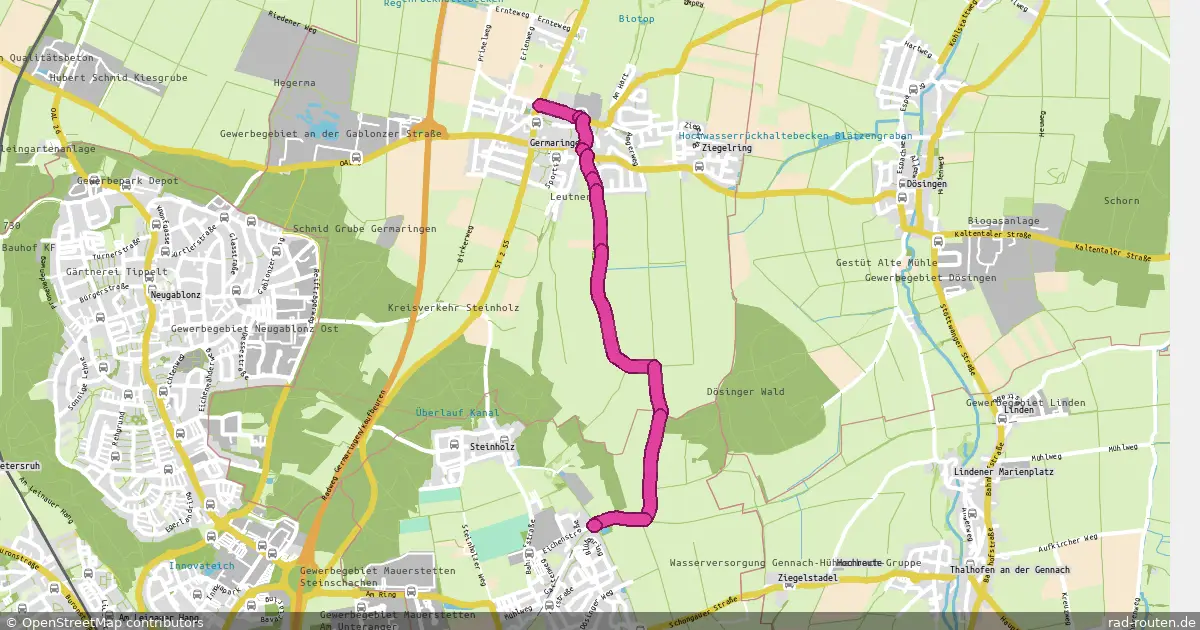 Radroute Germaringen – Mauerstetten – Fernradroute auf Rad-Routen.de