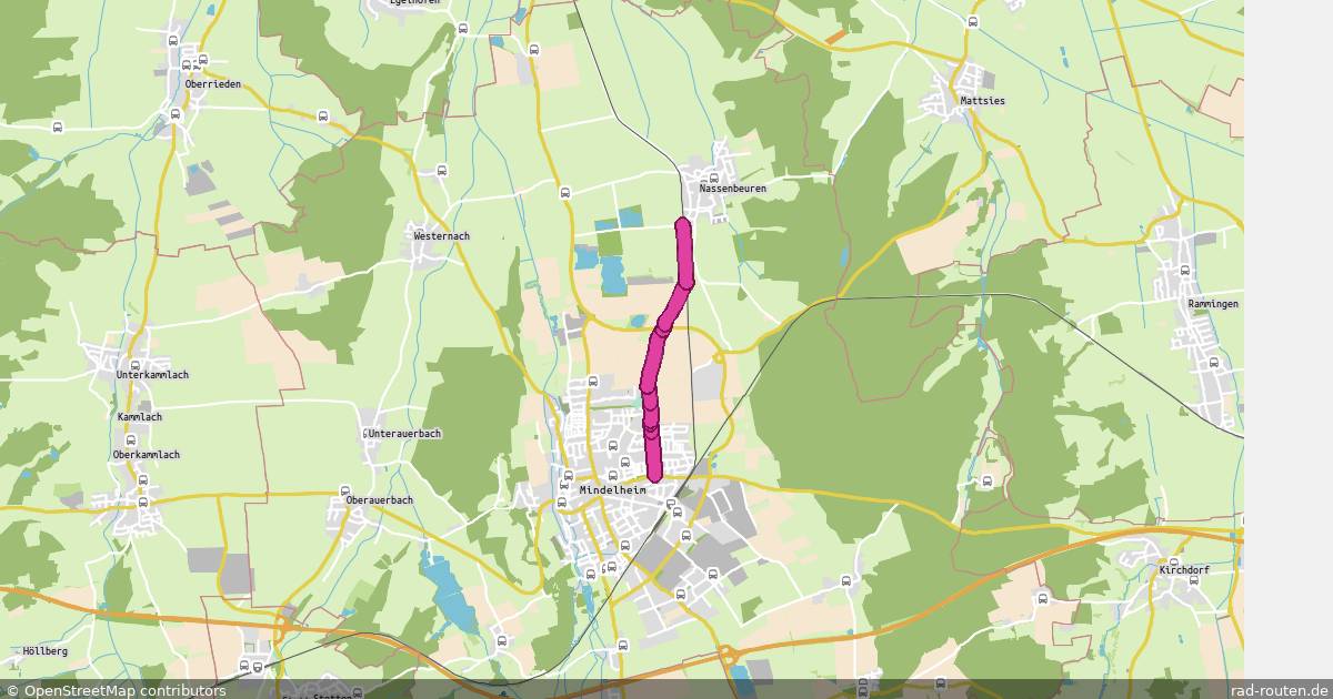 Radroute Nassenbeuren – Mindelheim Landsberger Straße – Fernradroute auf Rad-Routen.de