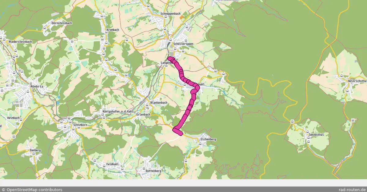 Radroute Schöllkrippen – Sailauf – Fernradroute auf Rad-Routen.de
