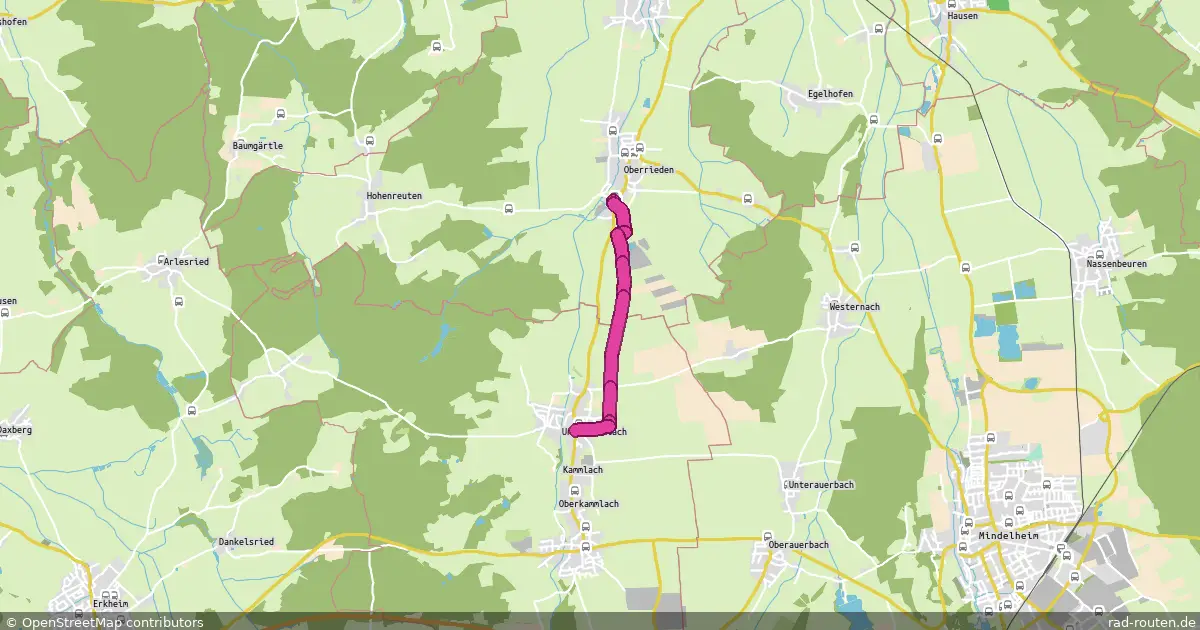 Radroute Oberrieden – Unterkammlach