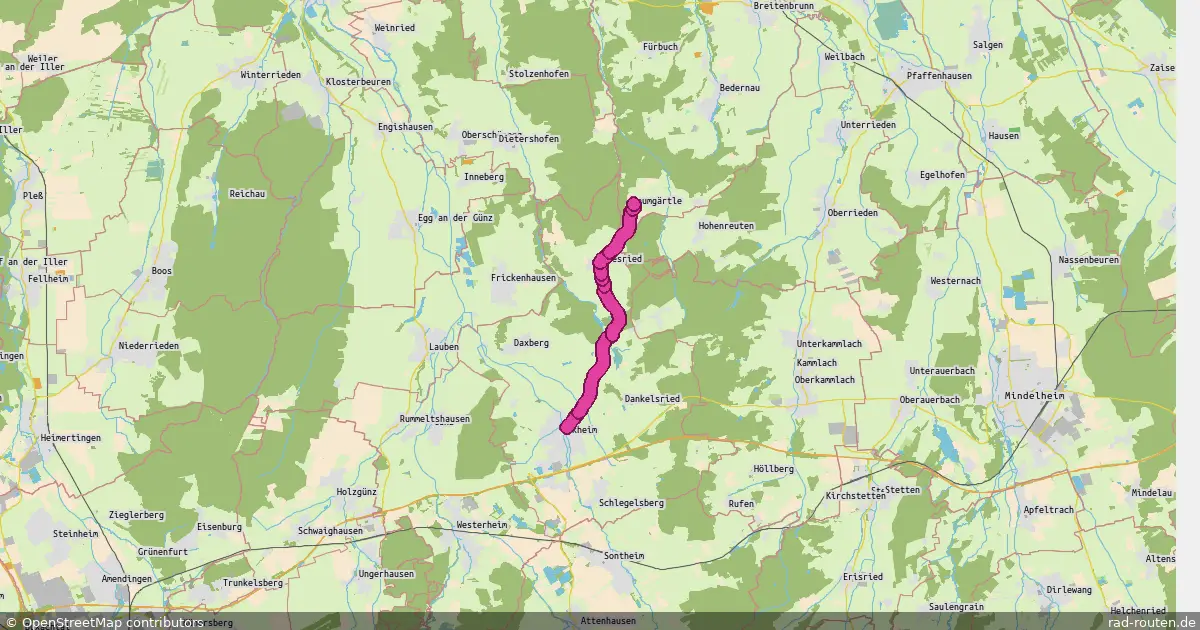 Radroute Baumgärtle – Erkheim – Fernradroute auf Rad-Routen.de