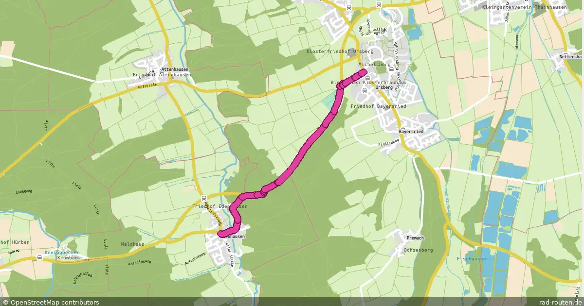 Radroute Ursberg – Edenhausen – Fernradroute auf Rad-Routen.de