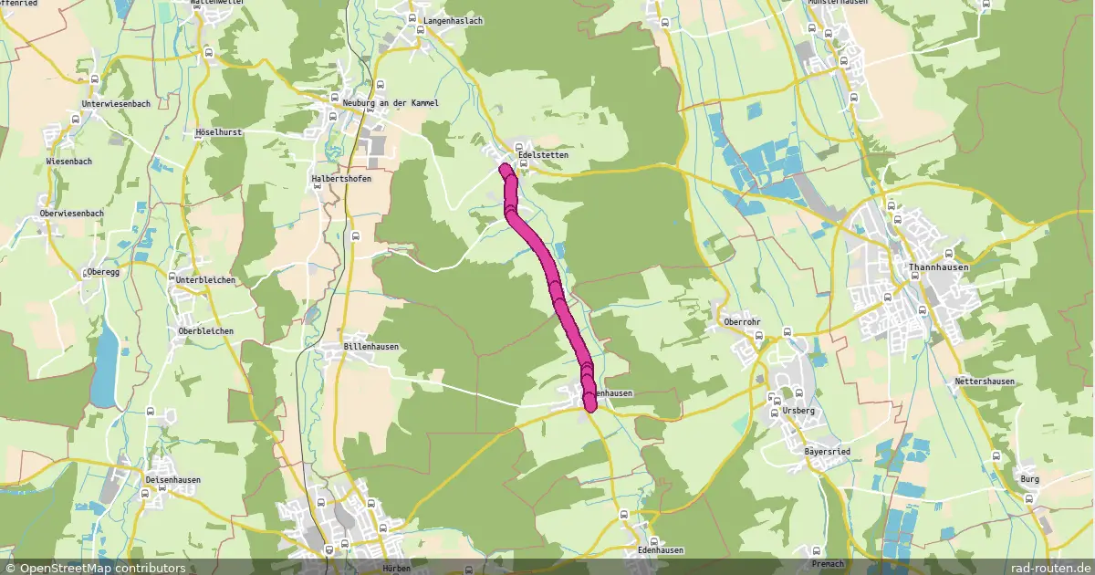 Radroute Edelstetten – Attenhausen – Fernradroute auf Rad-Routen.de