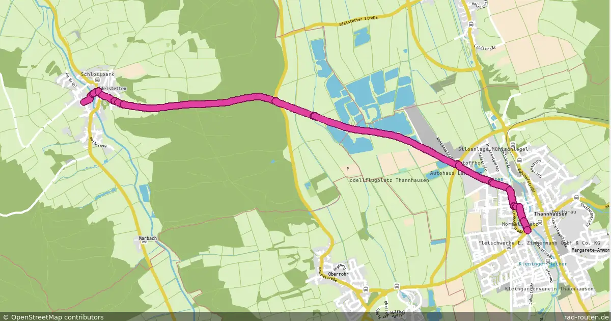 Radroute Edelstetten – Thannhausen – Fernradroute auf Rad-Routen.de