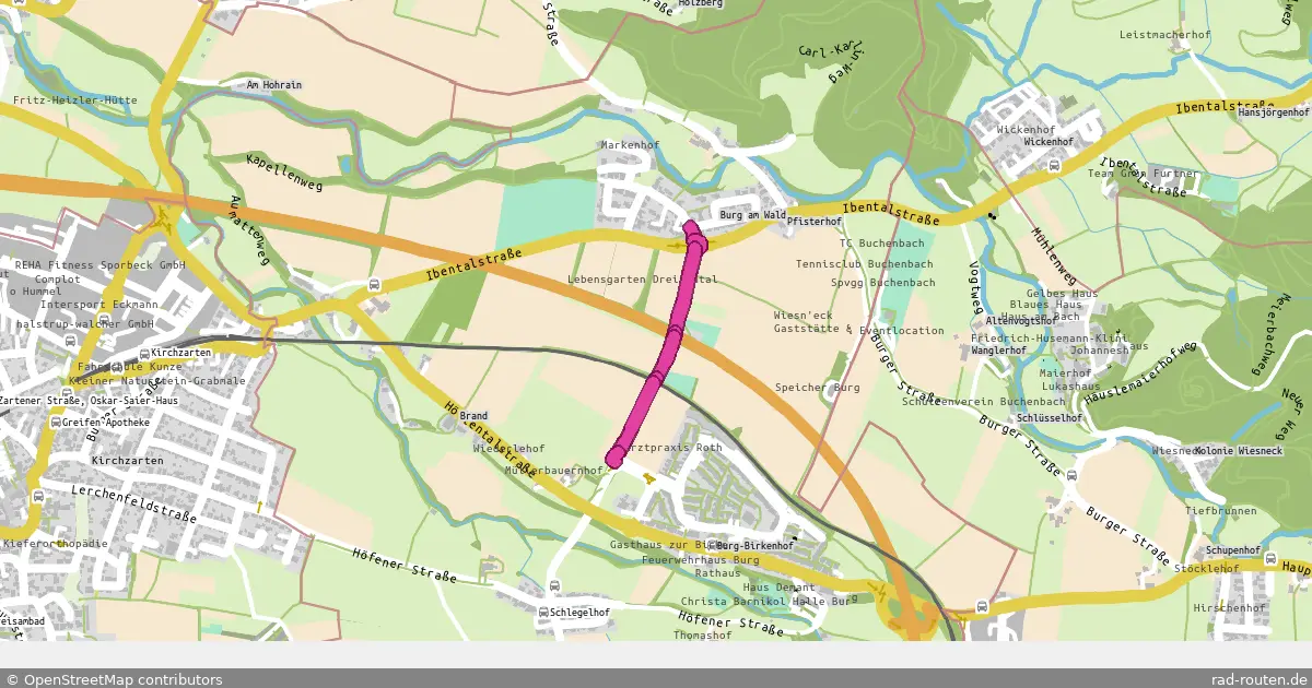 DE:BW:BHS – von Burg Markenhofstraße nach Burg Birkenhof – Fernradroute auf Rad-Routen.de