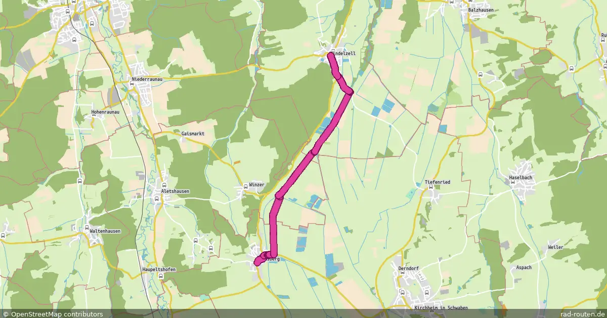 Radroute Mindelzell – Hasberg – Fernradroute auf Rad-Routen.de