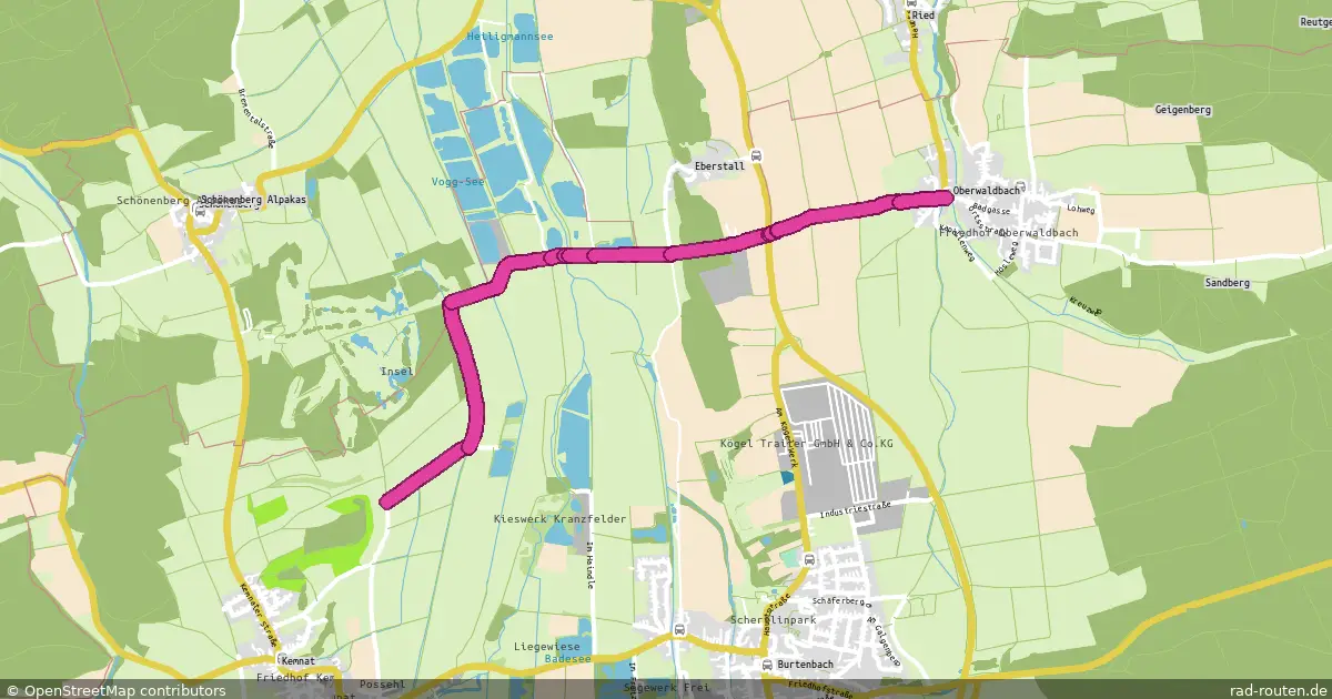 Radroute Kemnat Nord-Ost – Oberwaldbach – Fernradroute auf Rad-Routen.de