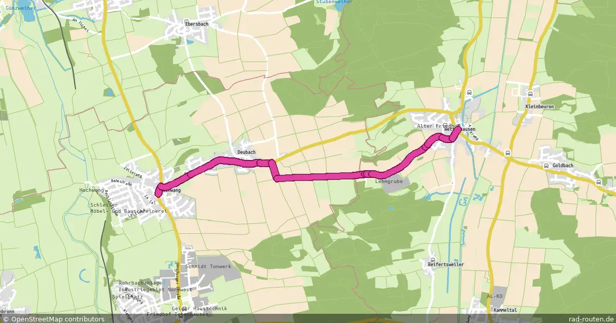 Radroute Hochwang – Wettenhausen – Fernradroute auf Rad-Routen.de